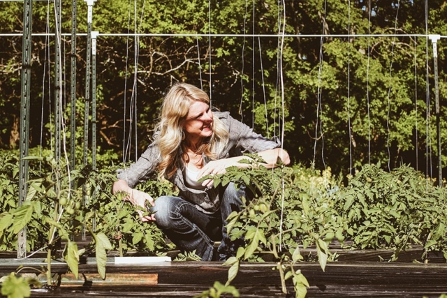 kathy in tomato bed